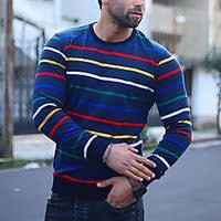 Men's T shirt Striped Graphic Crew Neck Casual Daily Long Sleeve Tops Lightweight Fashion Big and Tall Blue miniinthebox