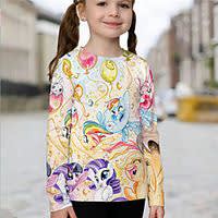 Kids Girls' T shirt Long Sleeve Yellow 3D Print Unicorn Animal Daily Indoor Outdoor Active Fashion Daily Sports 3-12 Years Lightinthebox
