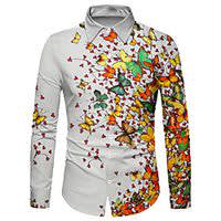 Men's Shirt 3D Print Butterfly Turndown Street Casual Button-Down Print Long Sleeve Tops Casual Fashion Comfortable Beige miniinthebox