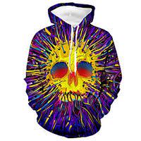 Men's Unisex Pullover Hoodie Sweatshirt Graphic Prints Skull Print Daily Sports 3D Print Casual Designer Hoodies Sweatshirts  Purple Lightinthebox