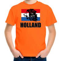 Oranje t-shirt Holland met leeuw voor kinderen - Holland / Nederland supporter shirt EK/ WK