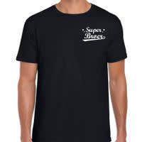 Super broer cadeau t-shirt zwart op borst voor heren