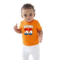 Oranje t-shirt racing 33 coureur supporter / race supporter voor baby / peuter