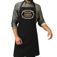 Master chef Xander keukenschort/ barbecue schort zwart voor heren   -