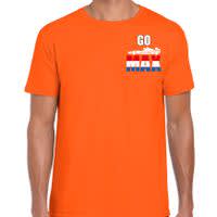 Go Max coureur supporter / race fan t-shirt met raceauto op borst oranje voor heren