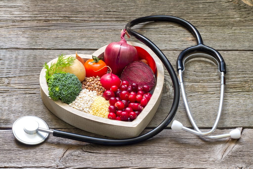 Fruits and stethoscope