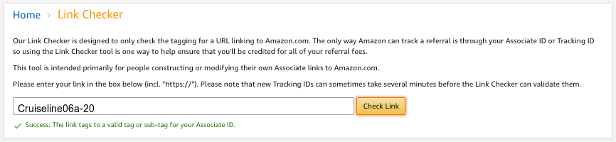 Amazon Affiliate URL Checker