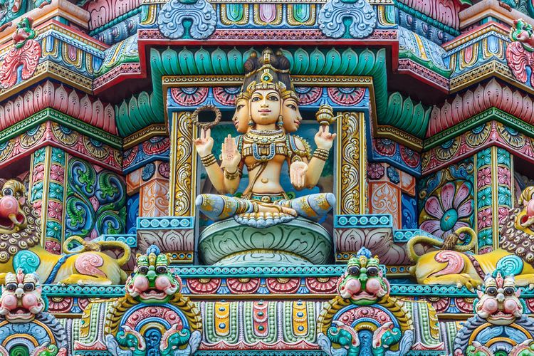 Local Daily Life Morning Market and Hindu Temple