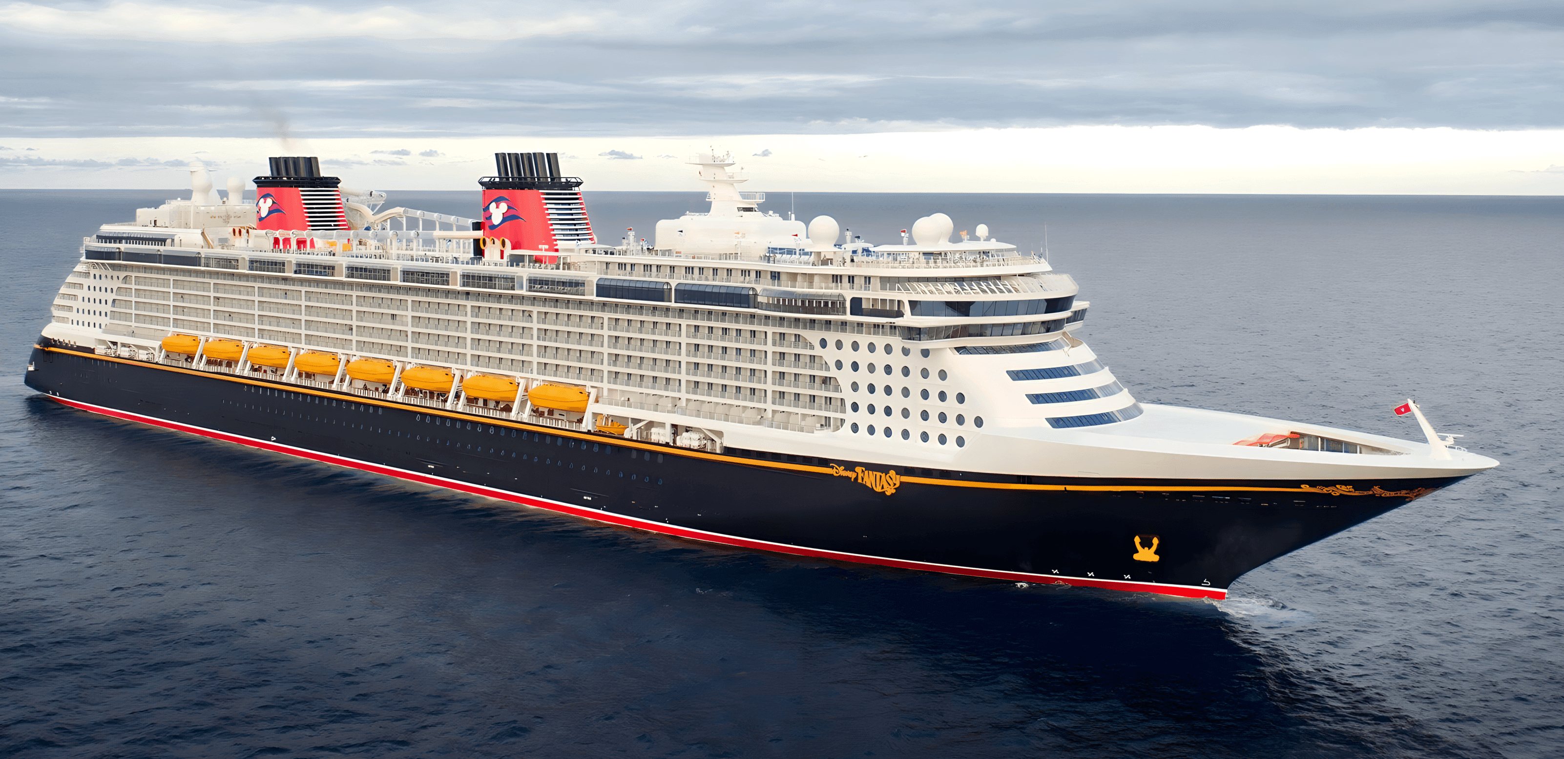 Disney Fantasy cruise ship sailing forward