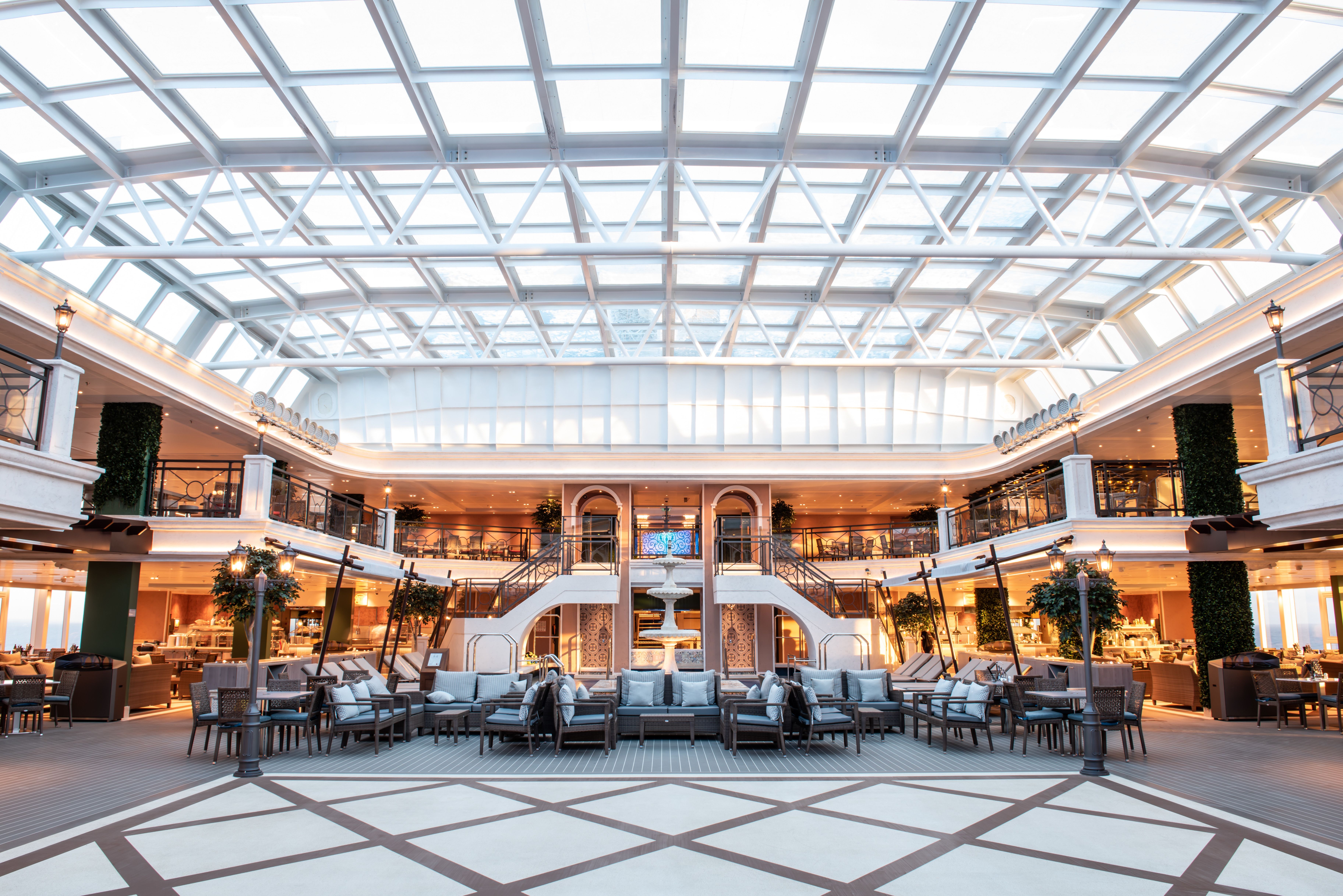 The Carnival Venezia Mid-ship Pool is a centrally located aquatic space on the ship, offering passengers a convenient and accessible area for relaxation and recreation.