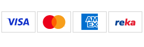 Visa, Mastercard, American Express, Reka