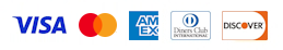 Visa, Mastercard, American Express, Diners Club, Discover