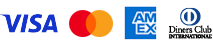 Visa, Mastercard, American Express, Diners Club