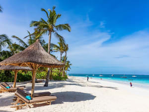 Sansibar, Tansania &ndash; entspannen Sie unter Palmen am wei&szlig;en Strand Ihrer Kreuzfahrt