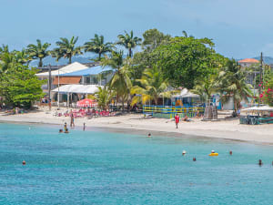 Anse Mitan, Martinica &ndash; Playa tropical con palmeras y aguas turquesas