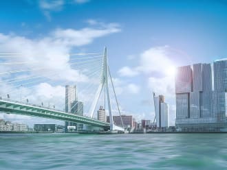 Rotterdam, Pays-Bas – Le pont Érasme comme point fort de votre croisière