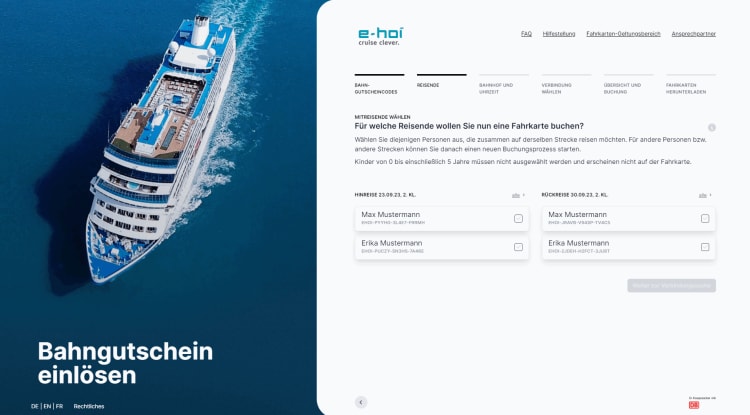 Mit dem Zug zum Kreuzfahrt-Schiff