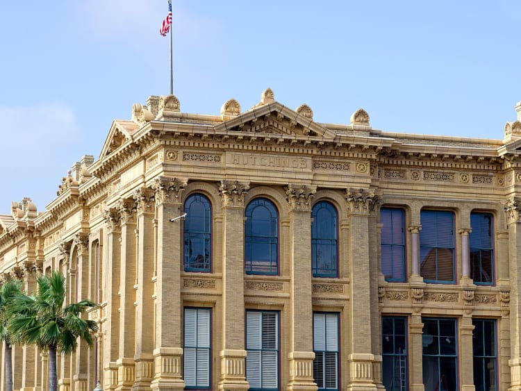 Galveston, USA &ndash; Historisches Hutchings-Geb&auml;ude mit klassizistischer Fassade