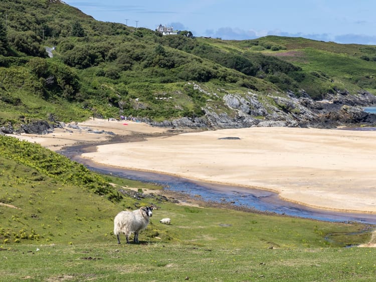 Colonsay, &Eacute;cosse &ndash; Baie bord&eacute;e de dunes et de collines verdoyantes