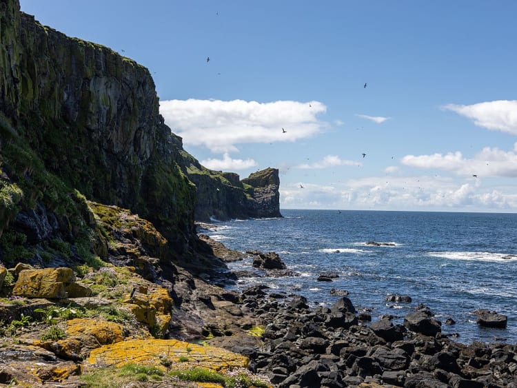 Lunga, Ilhas Treshnish, Esc&oacute;cia &ndash; Fal&eacute;sias rochosas junto ao mar