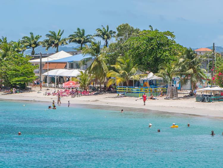 Anse Mitan, Martinica &ndash; Playa tropical con palmeras y aguas turquesas