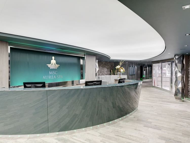 MSC Grandiosa: MSC Aurea Spa Rezeption nur f&uuml;r G&auml;ste der Aurea Erlebniswelt Deck 7