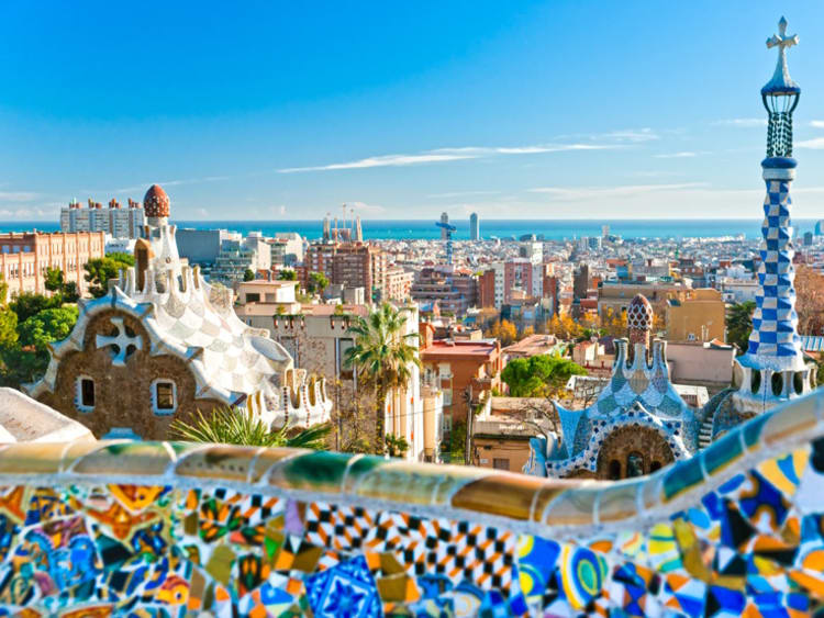 Park Guell in Barcelona, Spain.