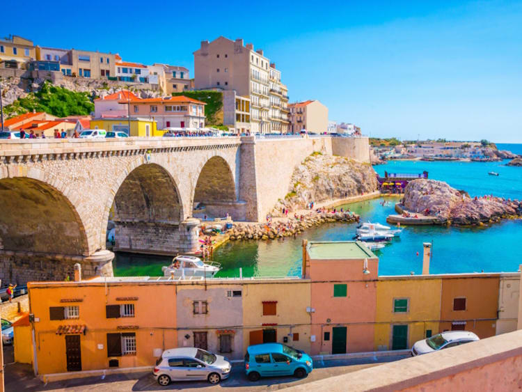 The Vallon des Auffes - fishing haven with small old houses, Marseilles, France