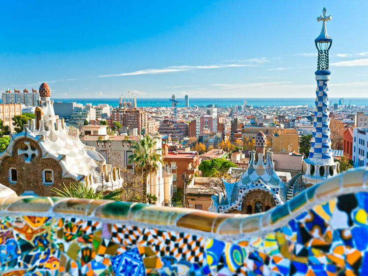 Park Guell in Barcelona, Spain.