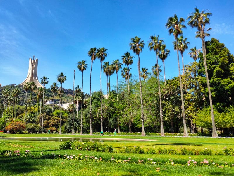 Algier, Algerien &ndash; Blick vom Garten Hamma auf das M&auml;rtyrerdenkmal