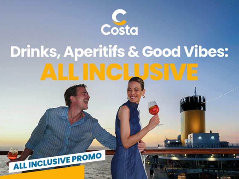 Vroegboekdeal bij Costa Cruises: boek nu voordelig het All Inclusive pakket!
