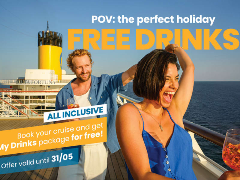 Gratis My Drinks package bij Costa Cruises!