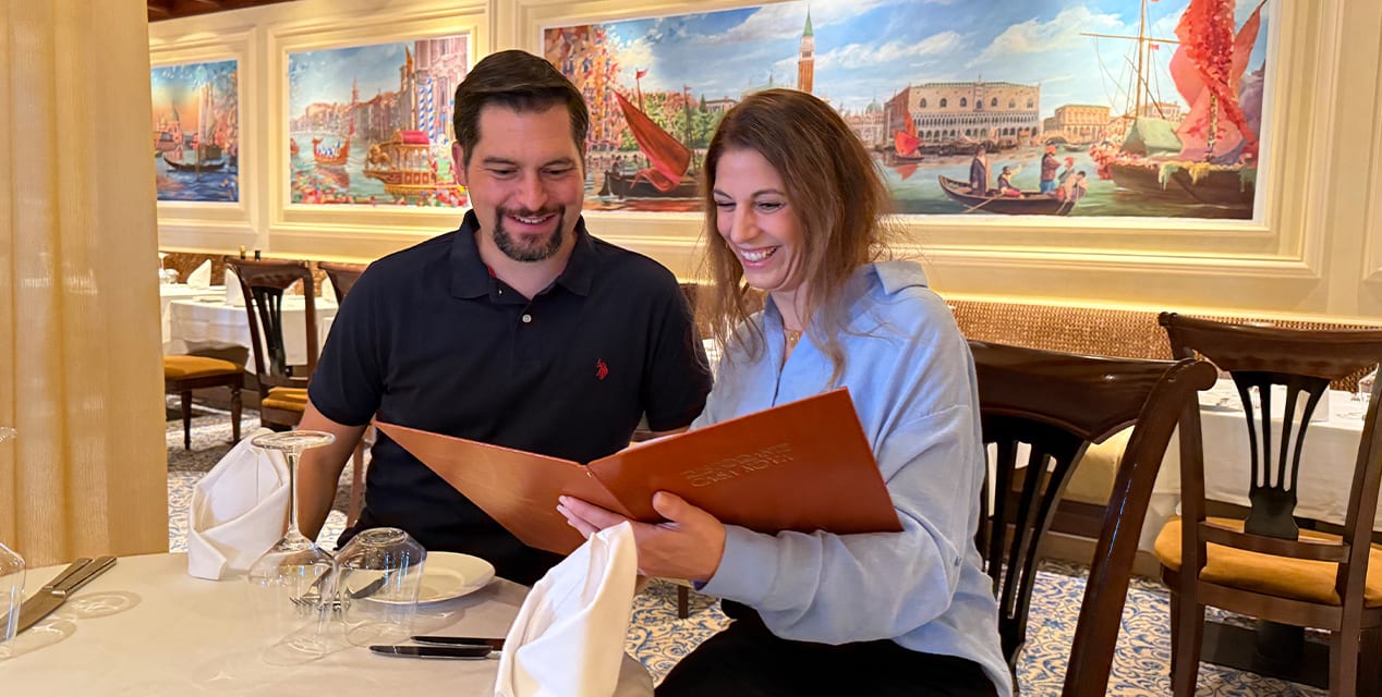 Romantisches Dinner an Bord von AIDA