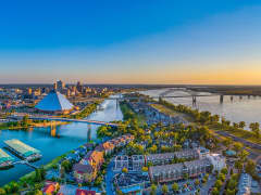 Luftaufnahme auf den Mississippi