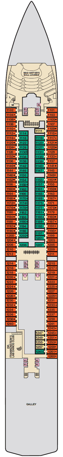 Deckplan: Riviera Deck 1