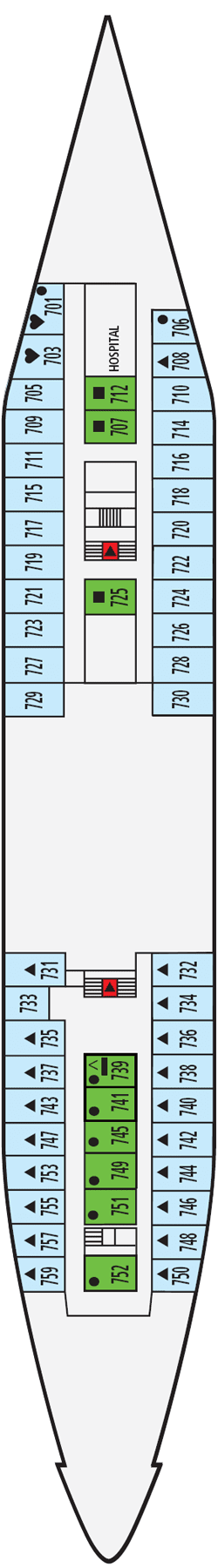 Plan du pont: Mediterranean Deck 1