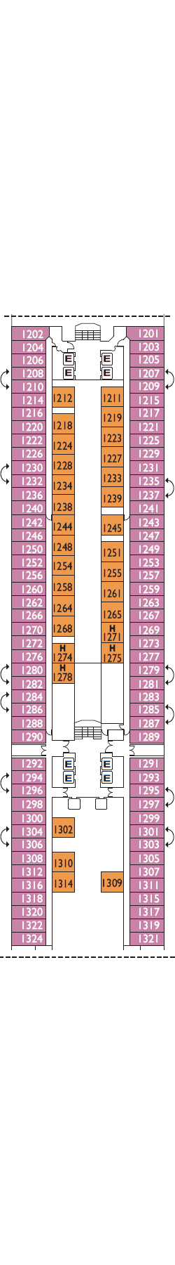 Plan du pont: Corallo Deck 1