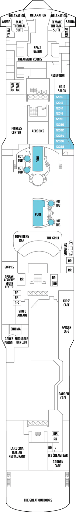 Deck 12 – Deckplan Norwegian Gem