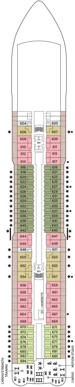 Plano do convés: Deck 6