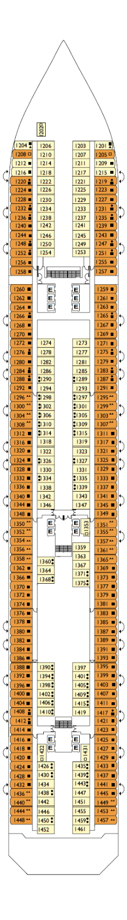 Plano do convés: Irma Deck 1