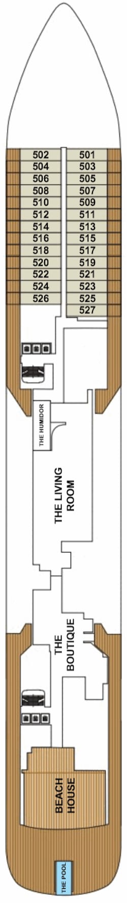 Plano do convés: Deck 5