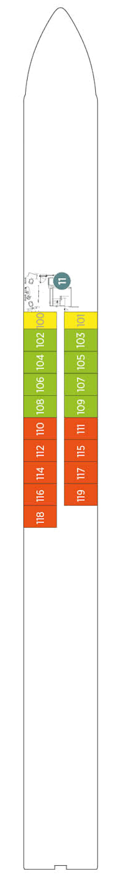 Dekkenplan: Riviera Deck 1