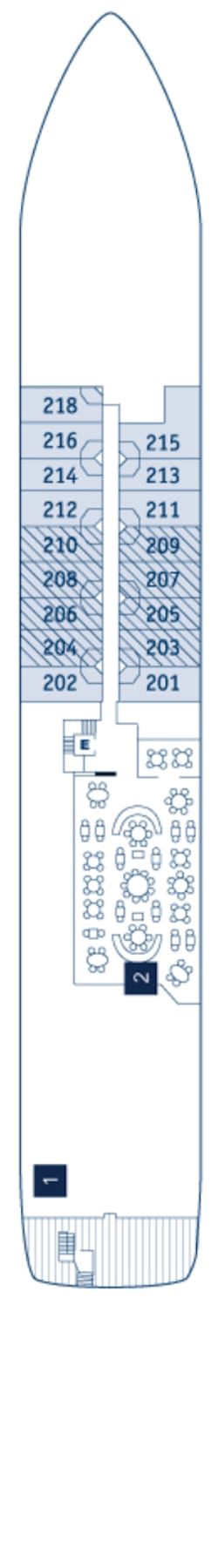 Plano do convés: Deck 2