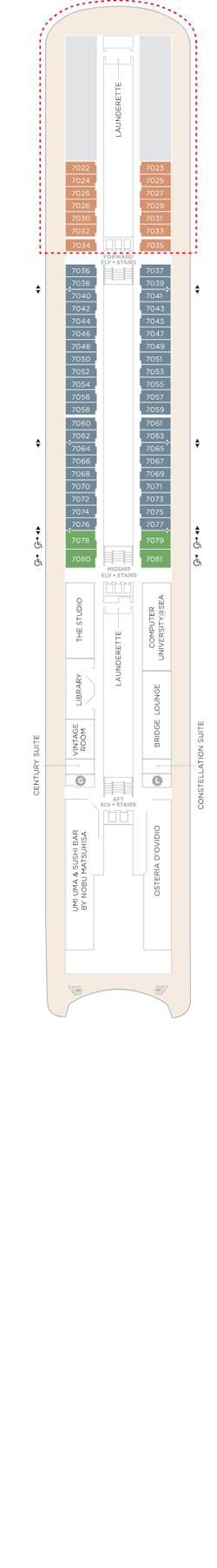 Plano do convés: Deck 7
