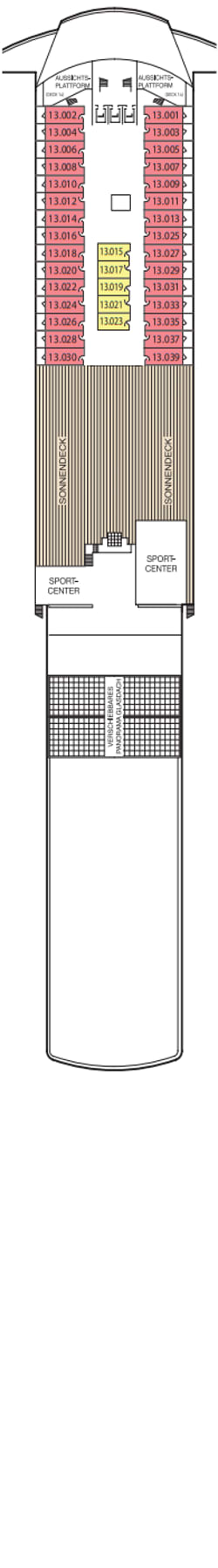 Deck 13 – Deckplan Queen Mary 2