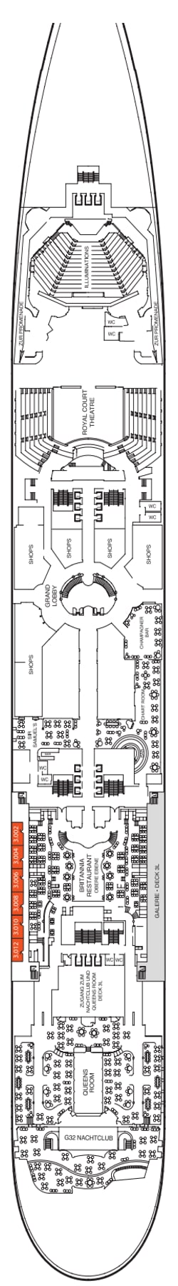 Deck 3 – Deckplan Queen Mary 2