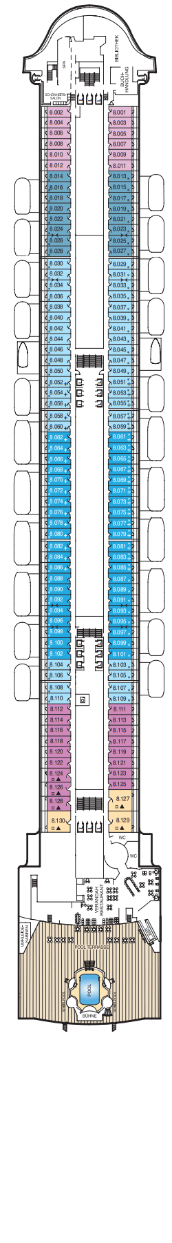 Deck 8 – Deckplan Queen Mary 2