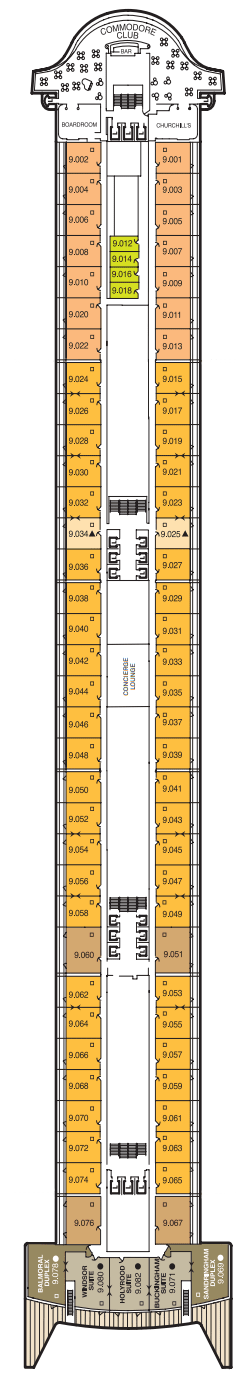 Deck 9 – Deckplan Queen Mary 2