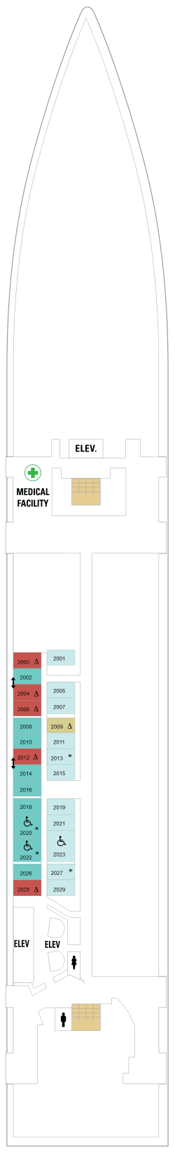 Plano de cubierta: Deck 2
