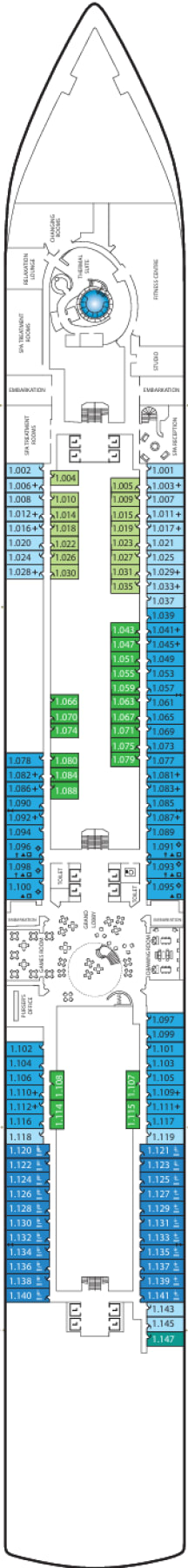 Plan du pont: Deck 1